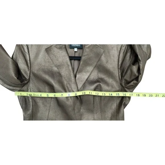 Akris Bergdorf Goodman Brown Lambskin Leather Blazer Jacket Tailored Snap Front - Picture 16 of 16